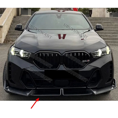 For BMW X6 G06 Lci M 3X Sport 2023 ABS Black Front Bumper Lip
