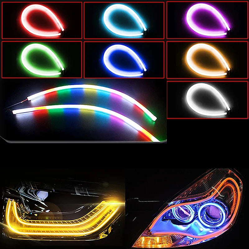 2PCS RGB Daytime Running APP Control Flexible Symphony Flowing