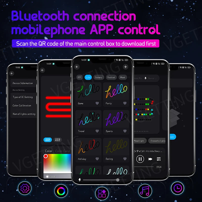 For Tesla Model 3 Y S X 6IN1 Interior Ambient Full Color RGB 110