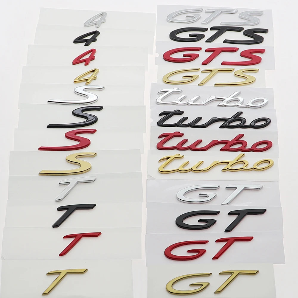 1PC 3D ABS Gts Gt Turbo S T Letter