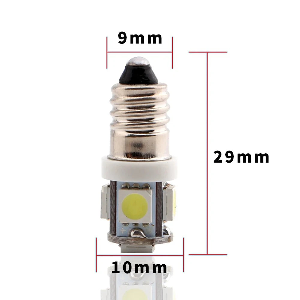 10PCS Dc 6V 6.3v 5050 5SMD E10 Bulb Old