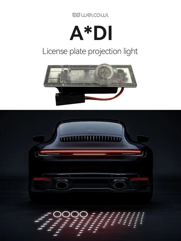 For Audi A1 A3 A4 A5 Piece License Plate Projection A6 A7 Q2 Q3