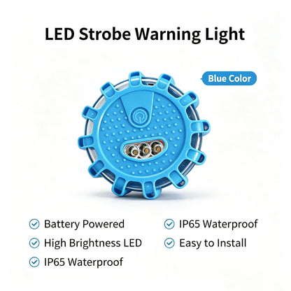 Battery Powered Road Flares Warning Blue Orange Emergency Strobe