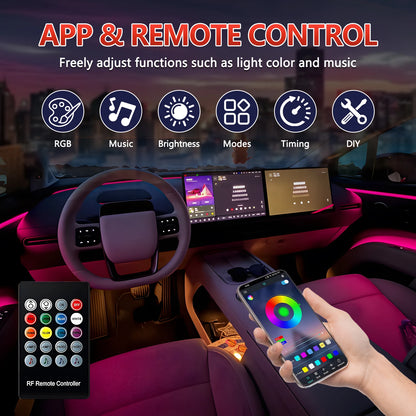 RGB Interior Ambient Kit APP Remote Control Flexible Neon
