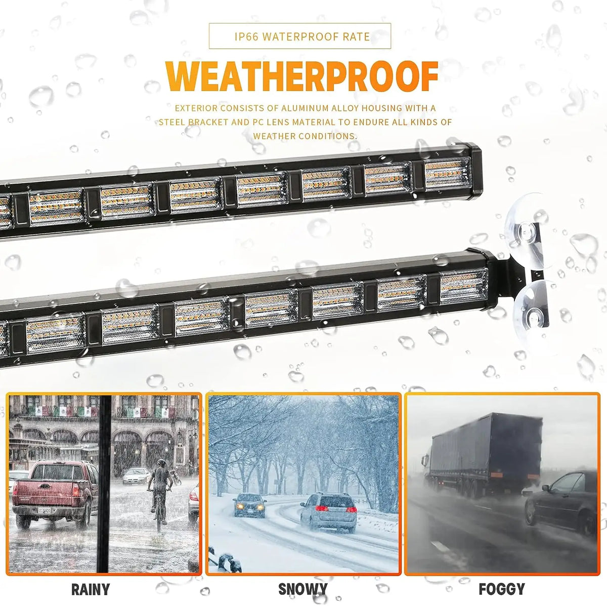 For Front Windshield 12V 162 Safety Warning 2-in-1 Strobe