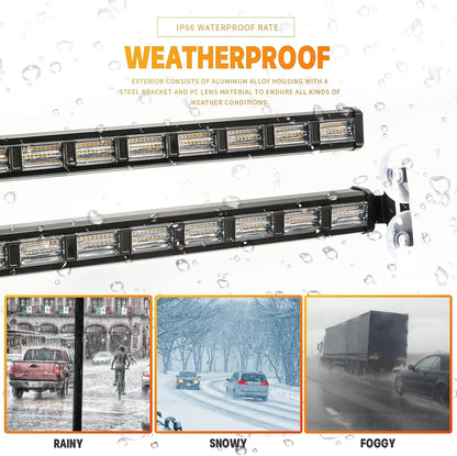 For Front Windshield 12V 162 Safety Warning 2-in-1 Strobe