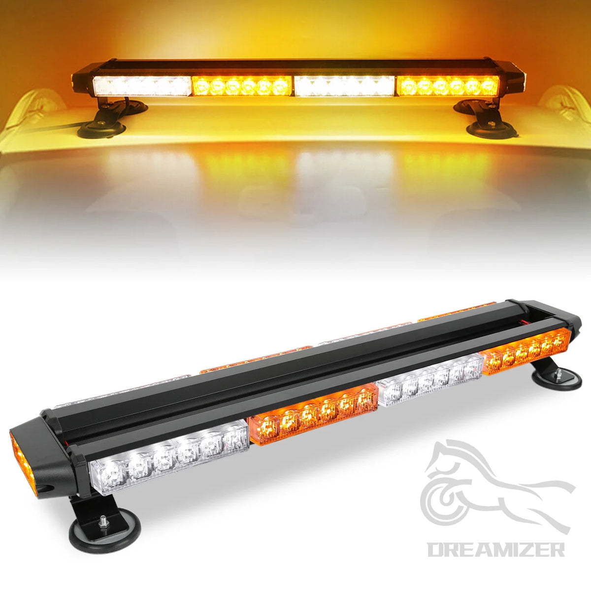 Leds Flashing Strobe Warning Bar Double Side Amber White