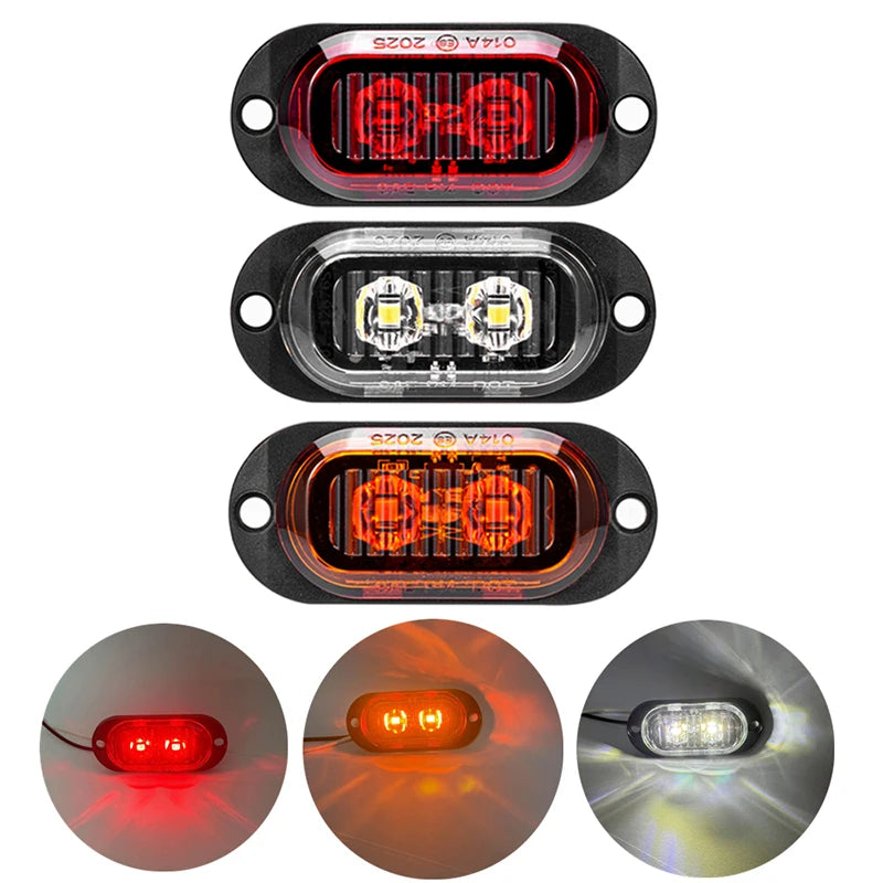 2PCS 12V 24V Truck Position Side Marker Lamps Signal
