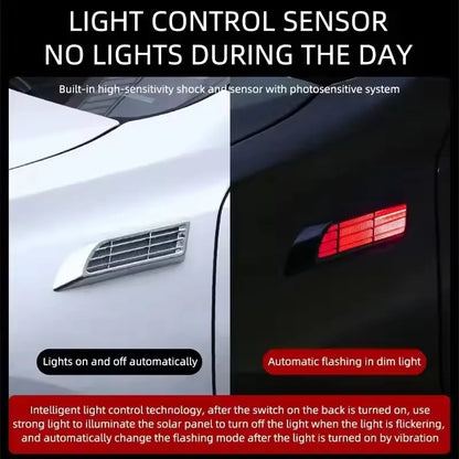 For Decoration Solar Powered Flashing Lights Fake Air Vents Cars