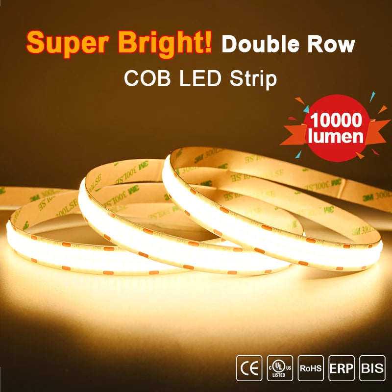 Super Bright Cob Strip 2000LM M Double Row 600leds