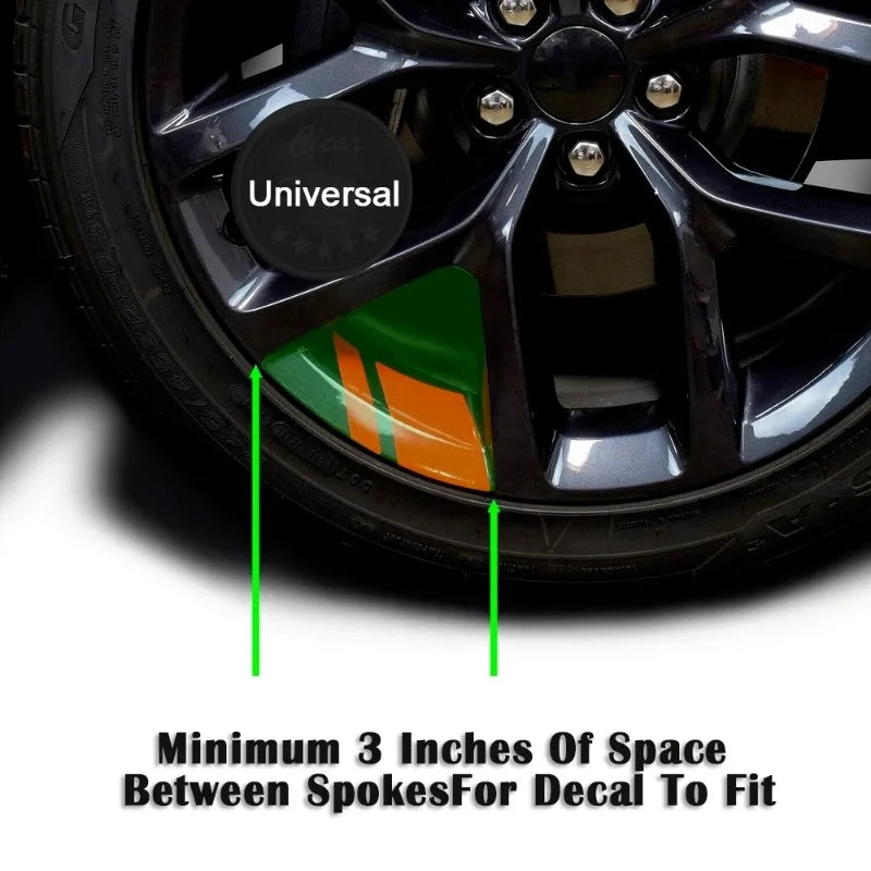 For Dodge Chrysler Jeep 6PCS Sticker Reflective Wheel Hub Decals