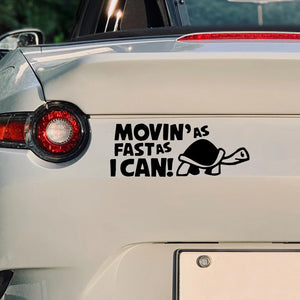 Reflective Move As Fast Possible Animal Decal Scratch Cover
