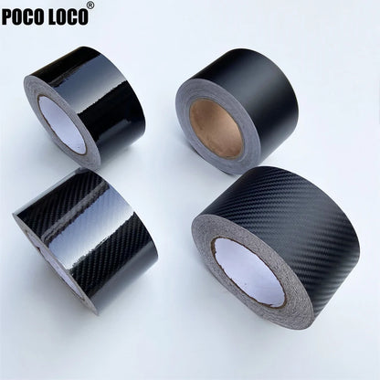10CM Carbon Fiber Matte Glossy Black Vinyl Wrap Film