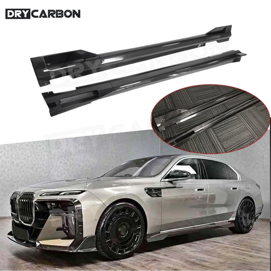 For BMW 7 Series G70 2023+ Dry Carbon Fiber Side Skirts Door