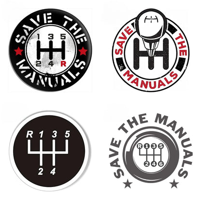 Save Manual Logo Vinyl Stickers Decals Trunk Body Window