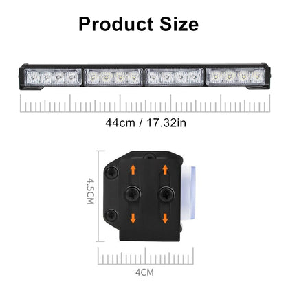 Amber 16LED Emergency Strobe Bar Sections Flashing Beacon