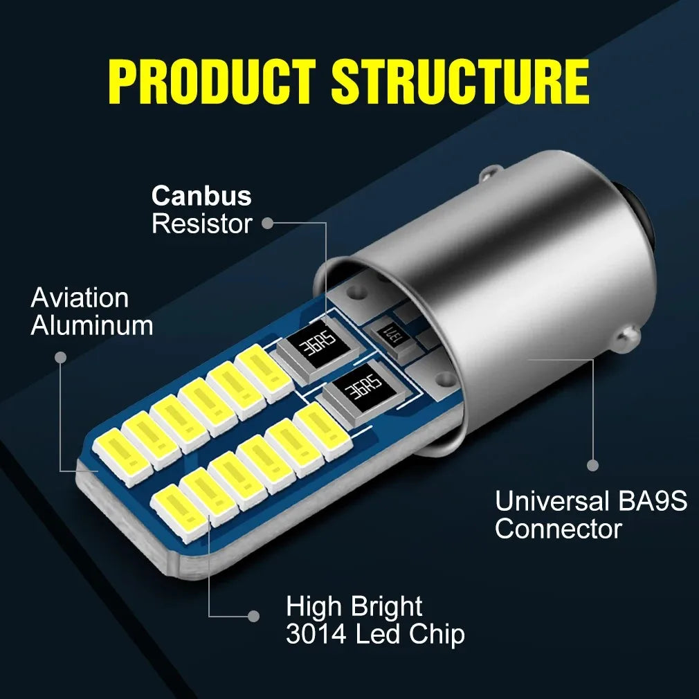 2X T10 W5W ba9s T4W Festoon Reading Interior Bulb