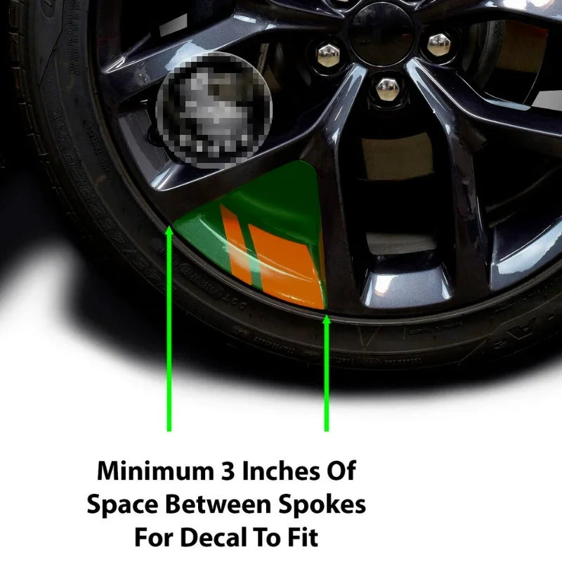 For Decorative 4PCS Sticker Reflective Wheel Rim Vinyl Warning