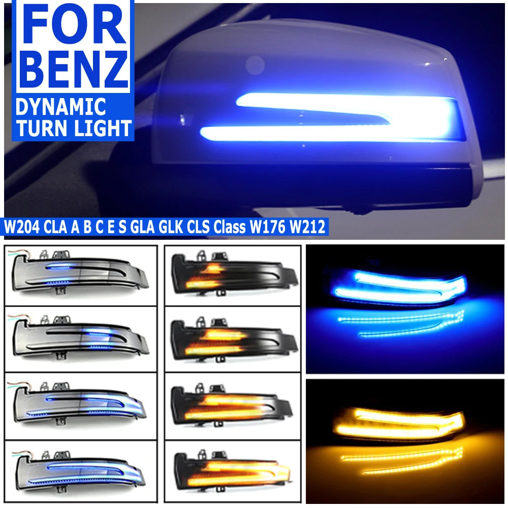 For Mercedes Benz W204 W176 W212 Dynamic Turn Signal Rearview