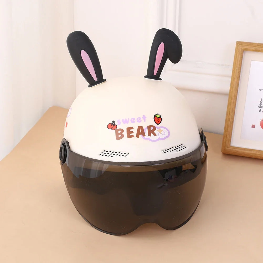 1pair Set Cute Rabbit Ears Motorcycle Helmet Waterproof Motocross