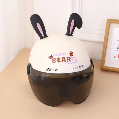 1pair Set Cute Rabbit Ears Motorcycle Helmet Waterproof Motocross
