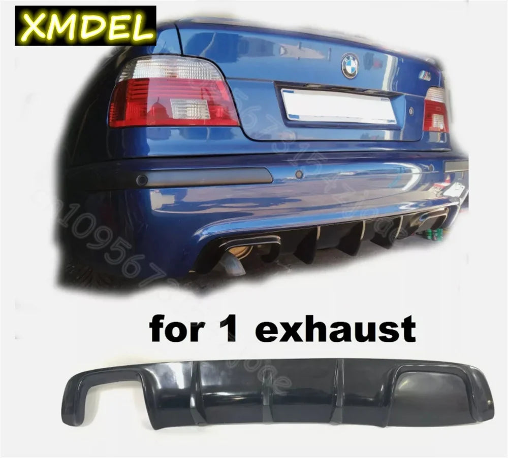 For BMW E39 Diffuser Gloss Black Fake Carbon Fiber Rear M5