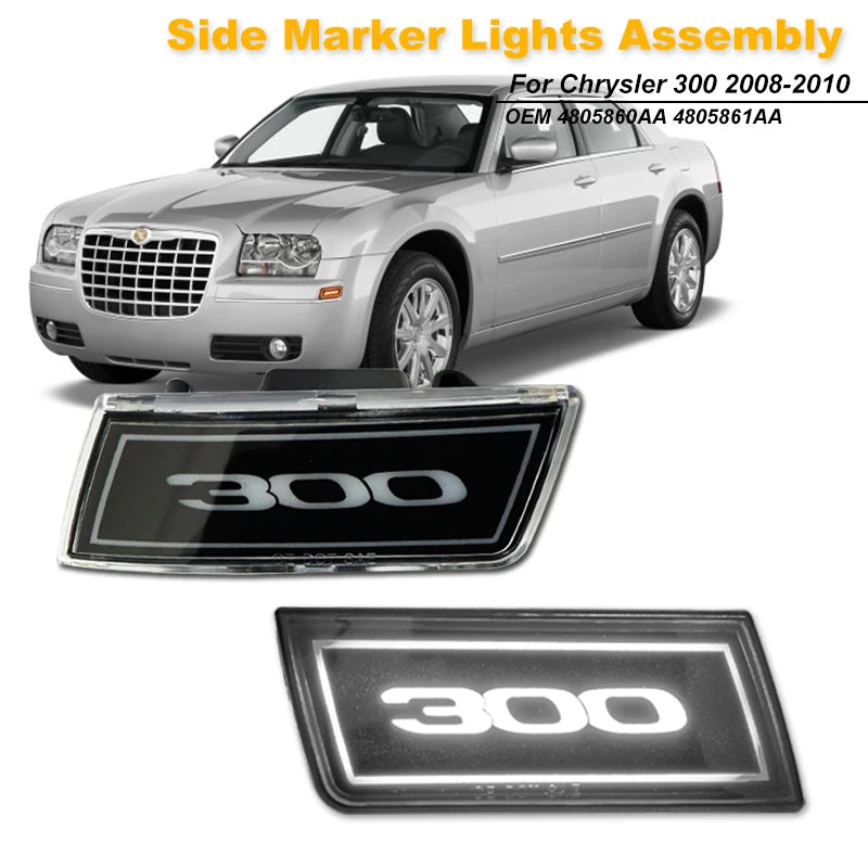 For Chrysler 300 300C 3D Optic 300 Logo Side Marker Assembly