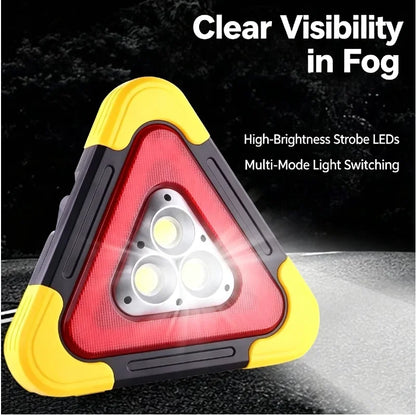 Emergency Triangle Warning In Solar Powered Portable Safety
