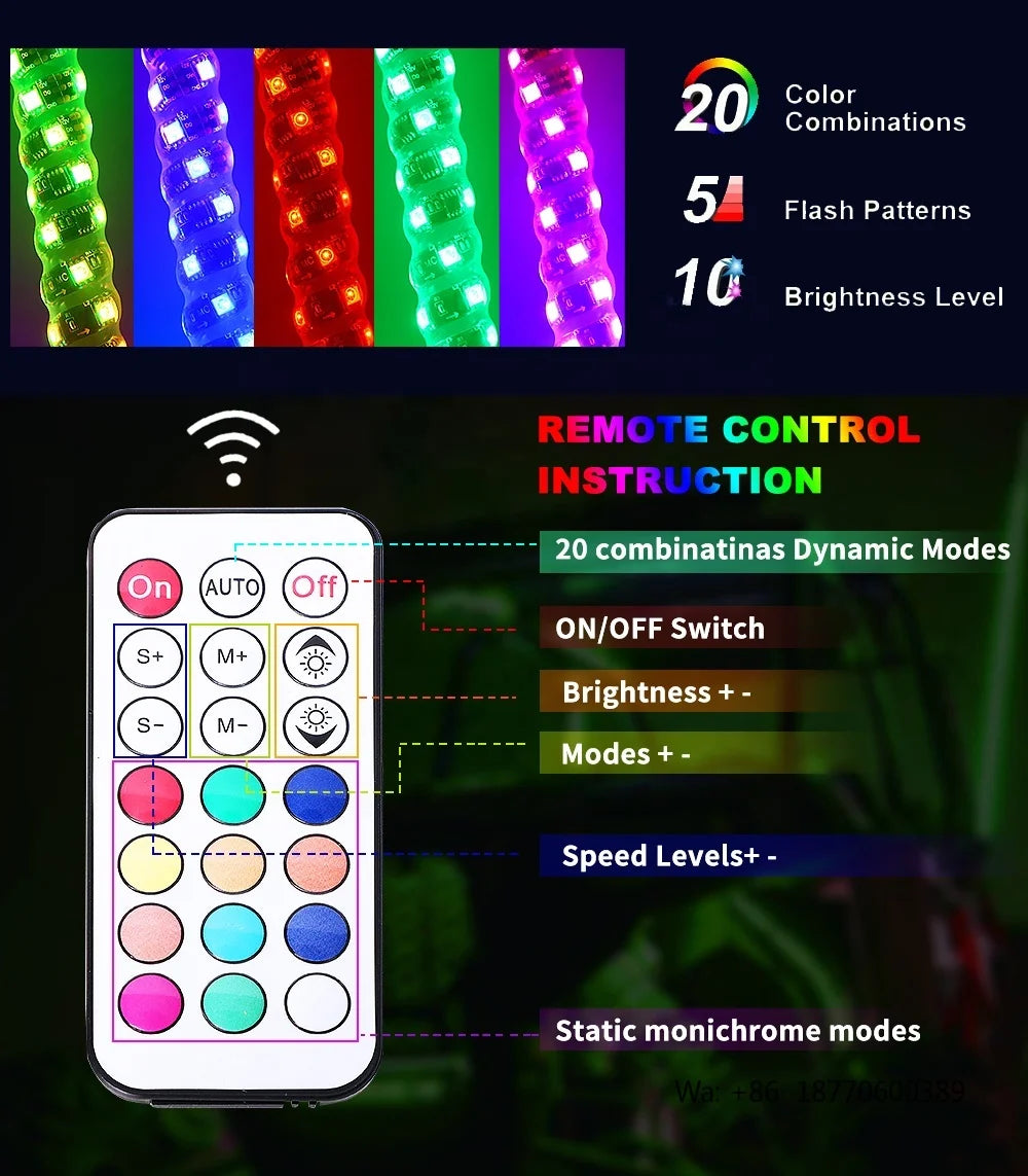 Antennas Truck RGB Chasing Flag Loyolights Antena Whip Flexible