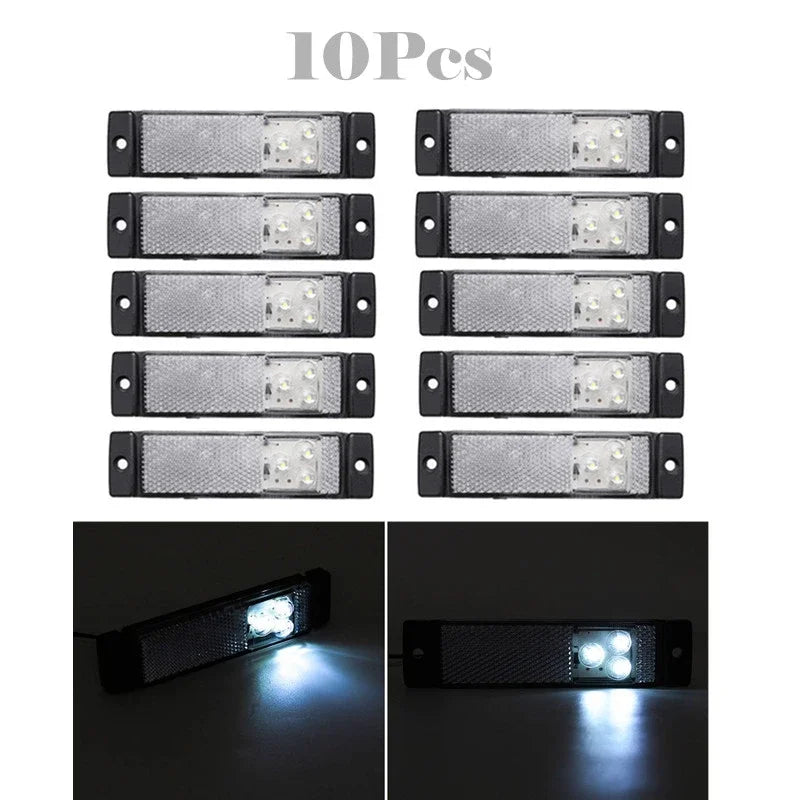 10PCS 12V 24V Side Marker Clearance Turn Signal Reflector