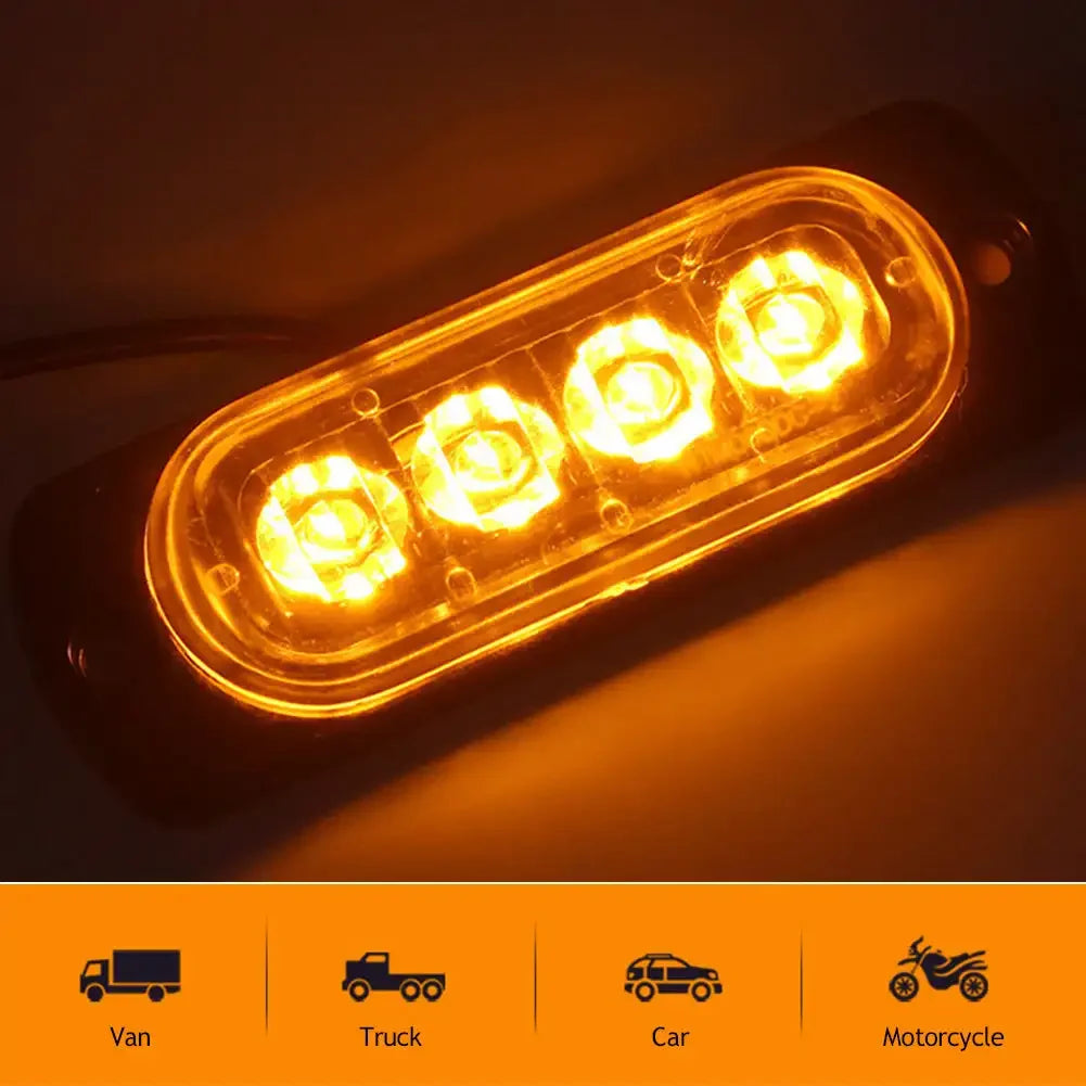 12V 24V 4leds Warning Grill Breakdown Truck Trailer Beacon
