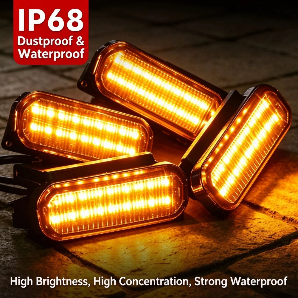 For Toyota Hilux Revo Truck Amber Front Grille Marker Waterproof