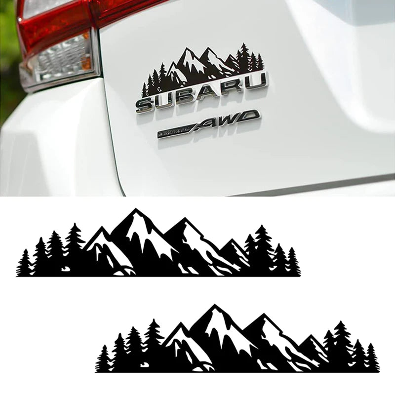 2PCS Mountain Tree Body Stickers Vinyl Waterproof Truck Trunk
