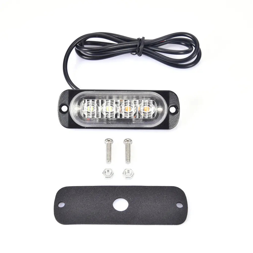 12v-24v 4LED Grill Strobe Warning Truck Flashing Emergency
