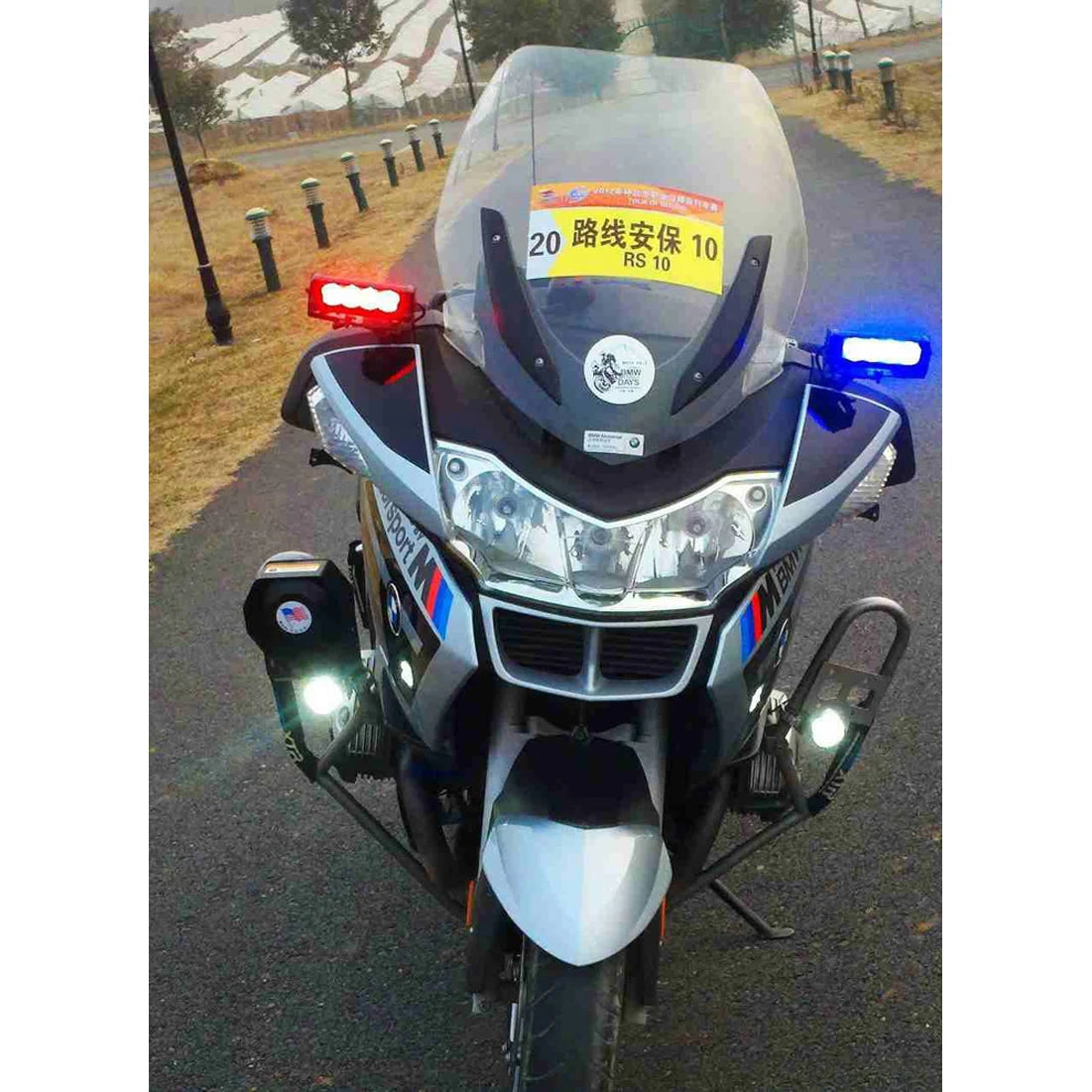Motorcycle Scooter Warning Flasher red-blue Flashing Strobe