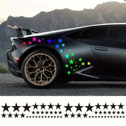 For Jdm 60PCS five-pointed Star Body Stickers Set Racing Side