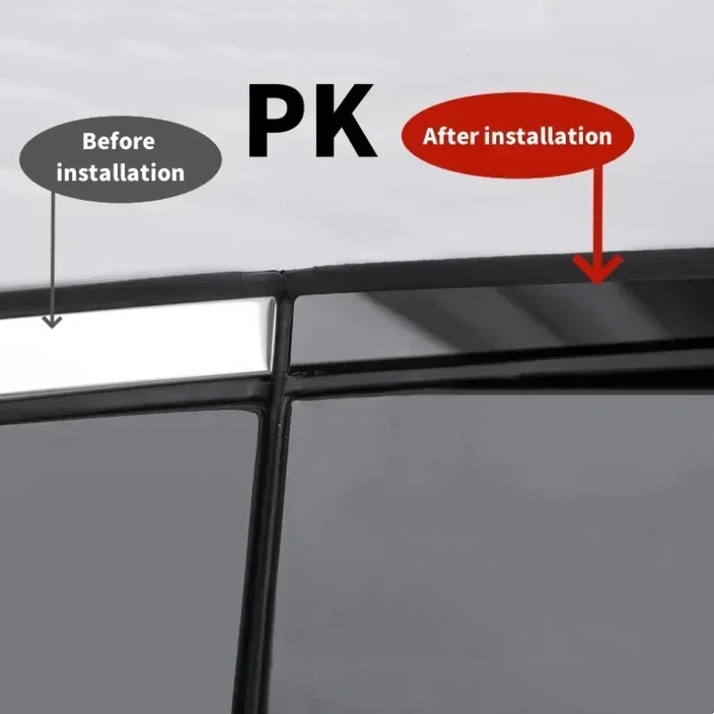 Stickers Bright Black Window Edge Protector Trim Body Door