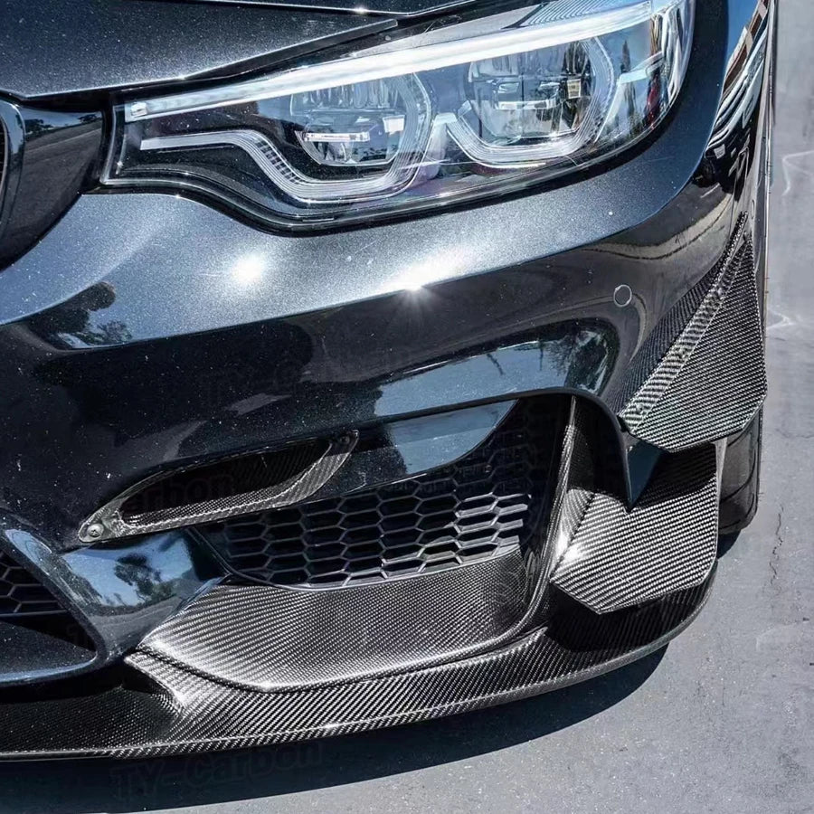 For BMW F80 M3 F82 F83 Real Carbon Fiber Front Splitter Side