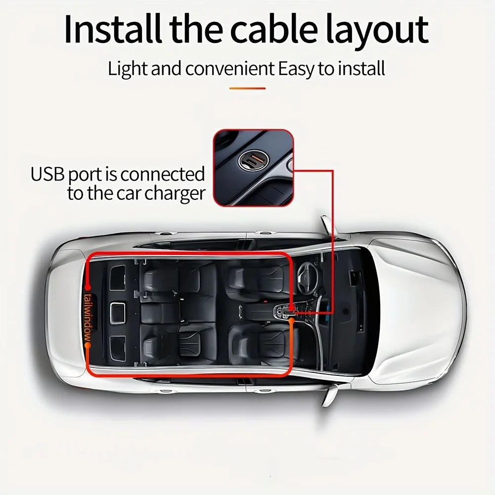 For Automotive Lighting USB Red Yellow Atmosphere Fit