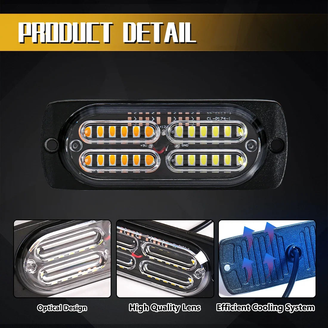 8PCS Bright Strobe Front Grill Warning Controller Fit Firefighter