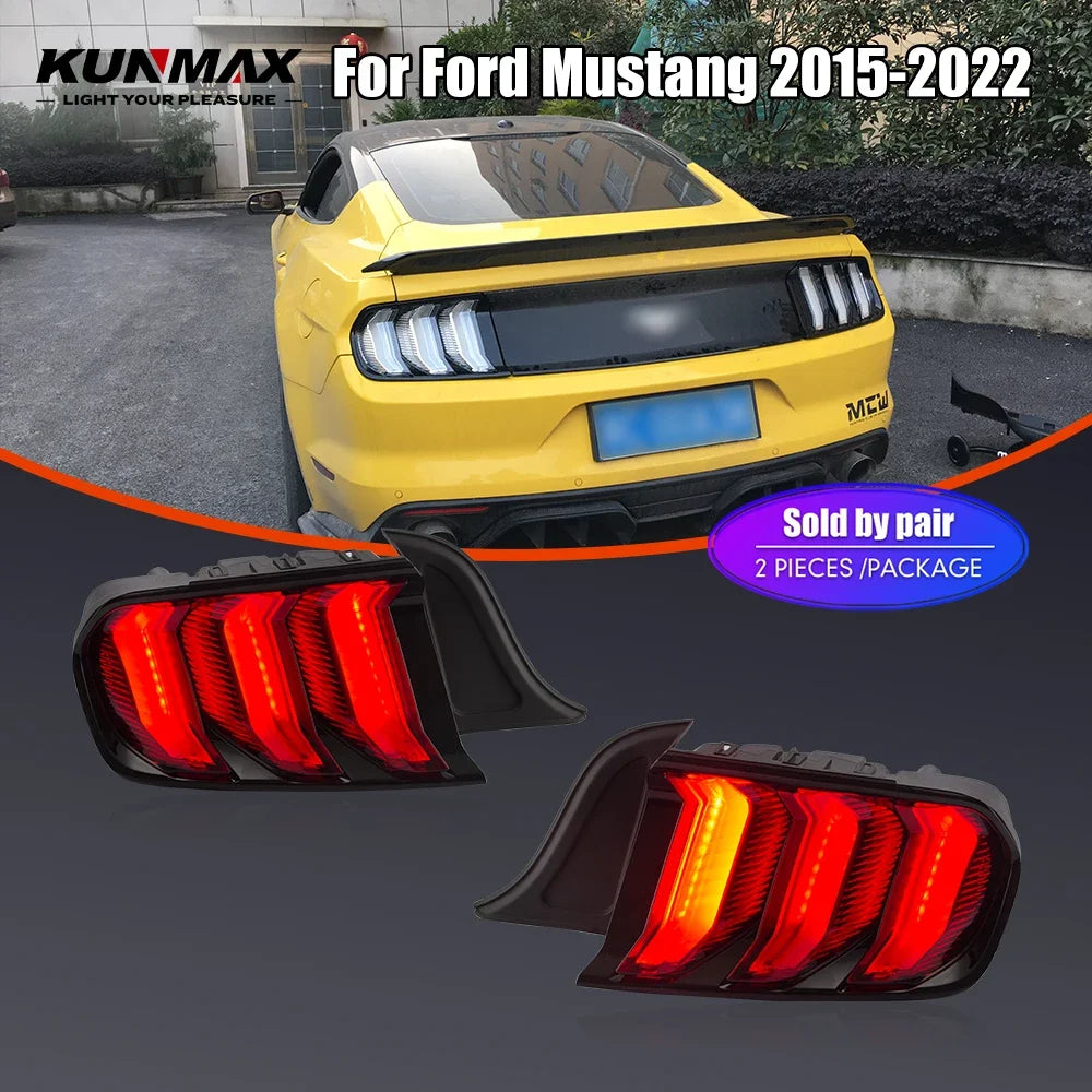 For Ford Mustang 2015-2022 Drl Reverse Pair Tail Brake Turning