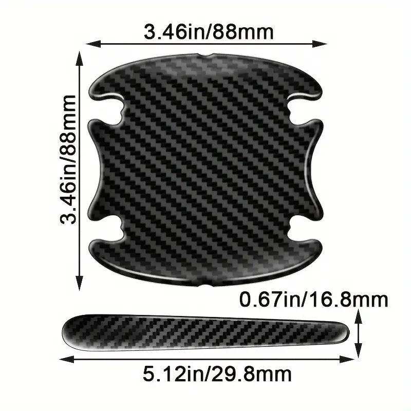 Door Handle Stick anti-collision Strip Carbon Fiber Protective