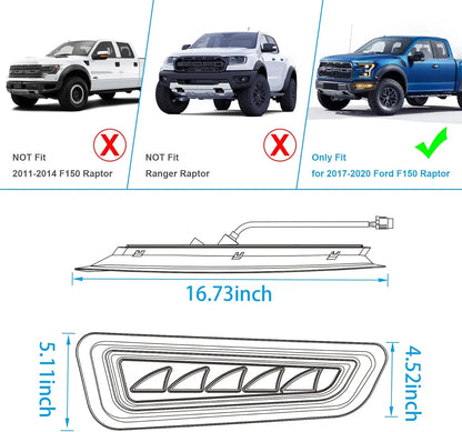 For 2017-2020 Ford F150 Raptor Movotor Waterproof Bumper Fog Ice