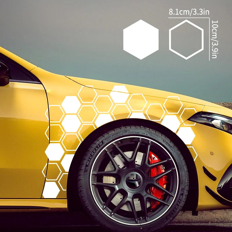 10PCS Hollow Solid Honeycomb Stickers Sport Side Door Whole