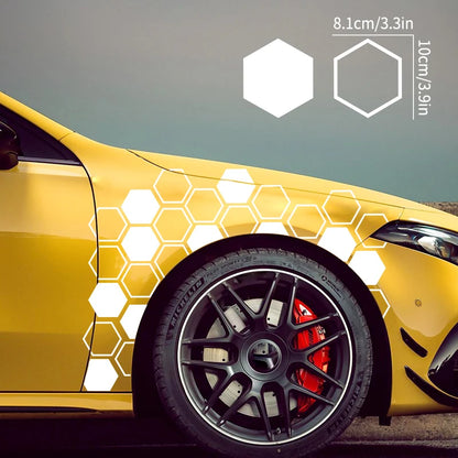 10PCS Hollow Solid Honeycomb Stickers Sport Side Door Whole