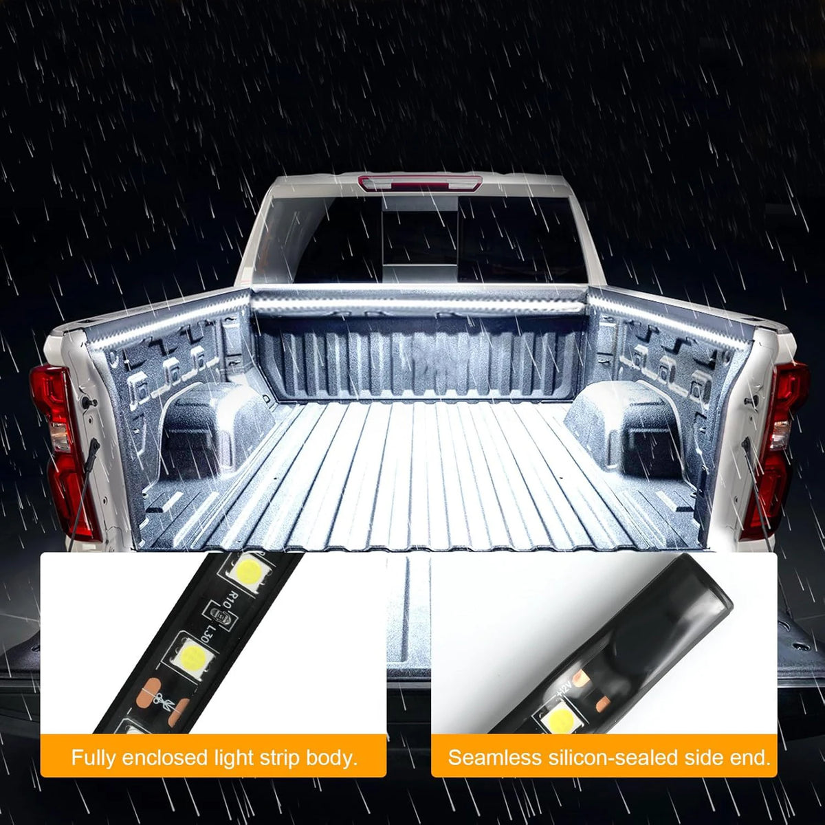 150CM 2IN1 White Truck Bed Strip 12V Waterproof Welcome