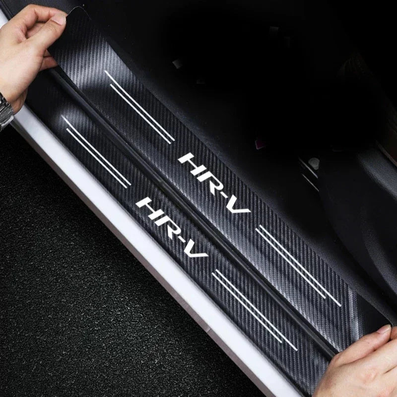 For Honda Hrv HR-V Carbon Fiber Door Threshold Scuff Plate