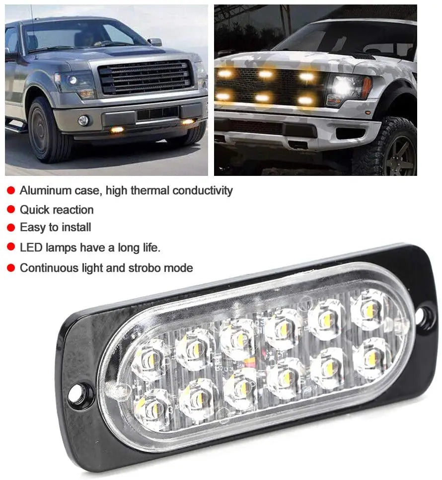 12LED Strobe Warning Cheap Grille Flashing Lightbar Truck Beacon
