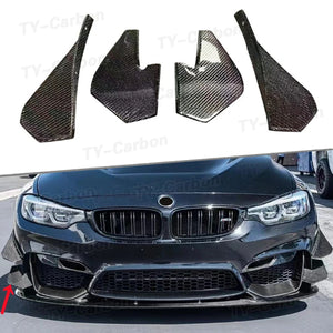 For BMW F80 M3 F82 F83 Real Carbon Fiber Front Splitter Side