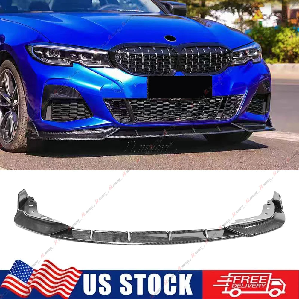 For BMW 3 Series G20 G28 3PCS Front Bumper Spoiler Lip Splitter